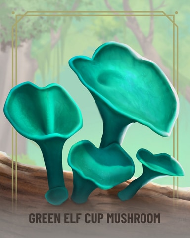 Green Elfcup Fungi Badge - First Class Solitaire HD