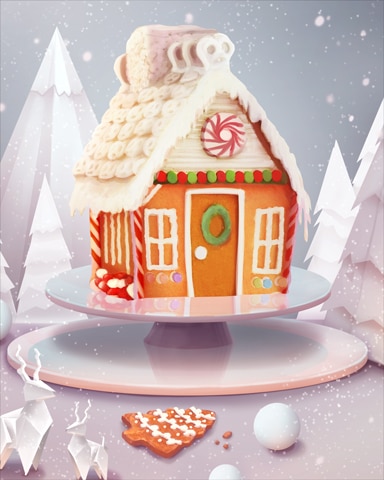 Frosted House Gingerbread Badge - Tri-Peaks Solitaire HD