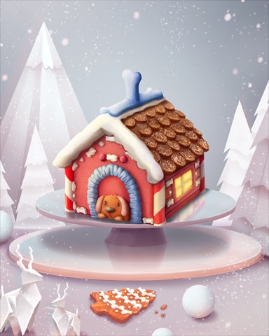 Pink Doghouse Gingerbread Badge - Spades HD