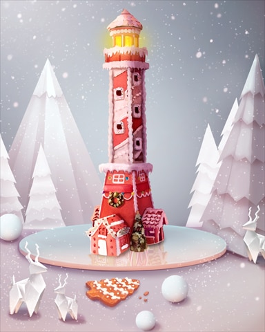 Pink Lighthouse Gingerbread Badge - Tri-Peaks Solitaire HD