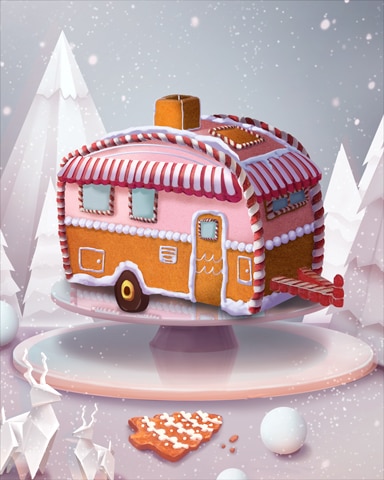 Pink Caravan Gingerbread Badge - Pogo™ Slots