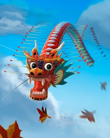 Chinese Dragon Kites Badge - Mahjong Safari HD