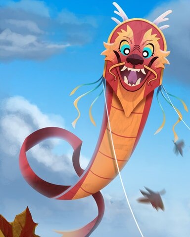 Dragon Tiki Kites Badge - World Class Solitaire HD