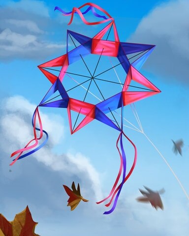 8-Point Star Kites Badge - Word Whomp HD