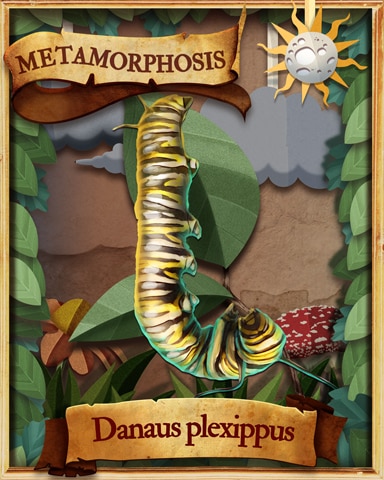 Monarch Caterpillar Metamorphosis Badge - Crossword Cove HD