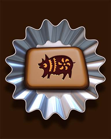 Porcine Pecan Badge - Mahjong Garden HD