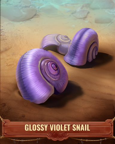 Glossy Violet Snail Shell Badge - Crossword Cove HD