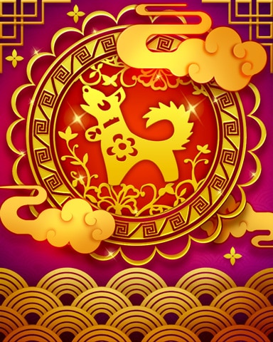 The Dog Zodiac Badge - Mahjong Garden HD