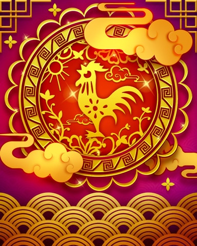 The Rooster Zodiac Badge - Mahjong Garden HD