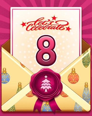 Happy Holidays 8 Badge - Jet Set Solitaire