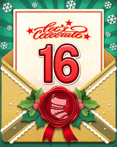 Joyful Holiday 16 Badge - Mahjong Garden HD