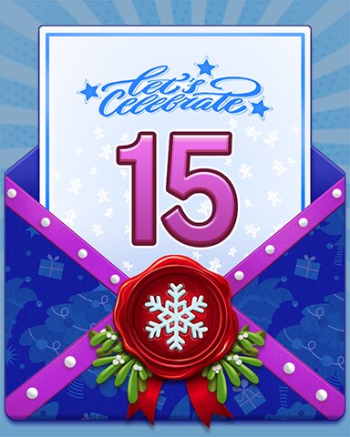 New Year Celebration 15 Badge - Rainy Day Spider Solitaire HD