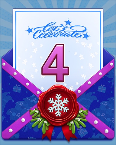 New Year Celebration 4 Badge - Wheel Of Fortune: Pogo&trade; Edition