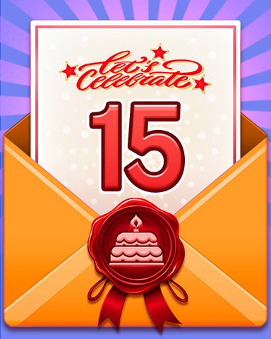 Pogo 24th Birthday Cake 15 Badge - Snowbird Solitaire