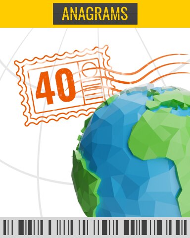 Jetsetter Challenge 40 Badge - Anagrams Jetsetter Challenge 40 Badge - Anagrams