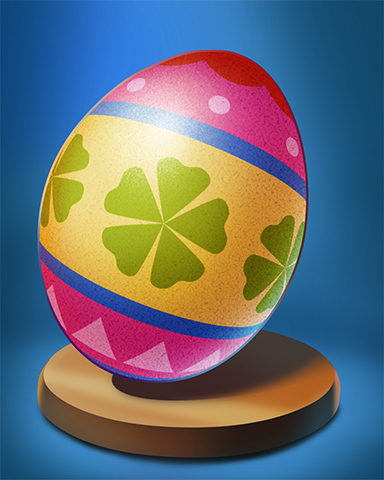 Clover Striped Egg Badge - Bingo Luau