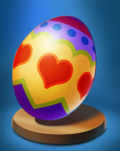 Heart Striped Egg Badge - Payday FreeCell