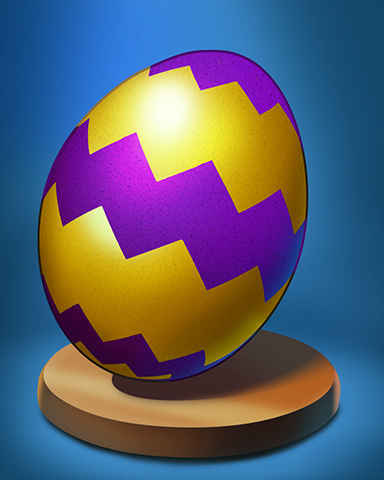 Purple Zigzags Egg Badge - Cross Country Adventure