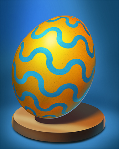 Wavy Golden Egg Badge - Quinn's Aquarium