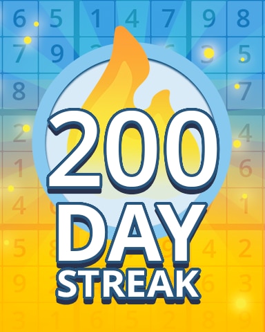 Daily Streak 200 Badge - Pogo Daily Sudoku