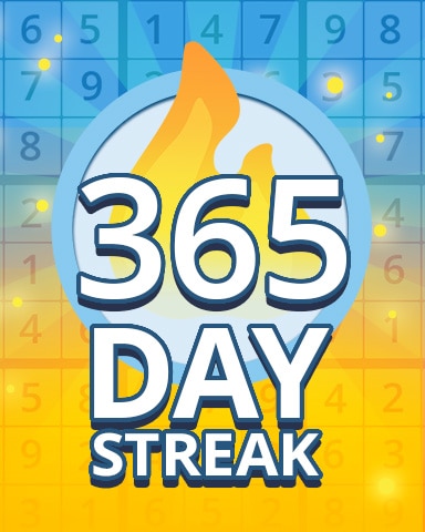 Daily Streak 365 Badge - Pogo Daily Sudoku