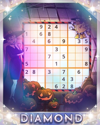 Scary Numbers Diamond Badge - Pogo Daily Sudoku