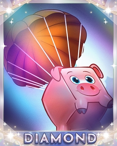 Parachuting Pork Diamond Badge - Stack'em HD