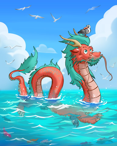 Swimming Dragon Badge - Mahjong Garden HD