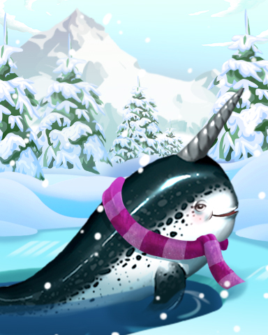 Cozy Narwhal Badge - Mahjong Safari HD