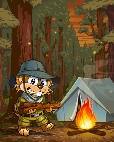 Outdoor Adventure Campfire Badge - Word Whomp HD