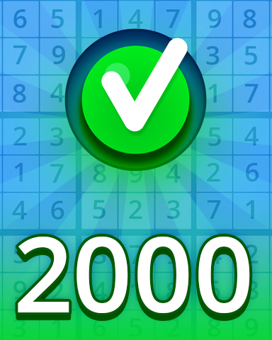 Easy 2000 Puzzles Badge - Pogo™ Daily Sudoku