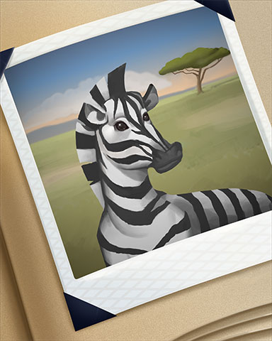 Grazing Zebra Badge - Mahjong Safari HD