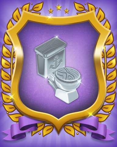 Bathroom Bedecked Badge - Card Scramble Bathroom Bedecked Badge - Card Scramble
