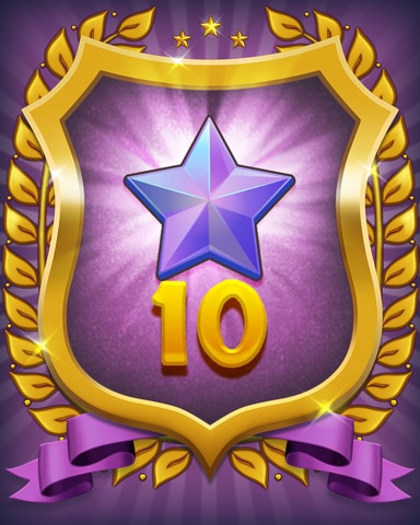 Purple Stars 10 Badge - Mahjong Sanctuary