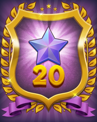 Purple Stars 20 Badge - Mahjong Sanctuary