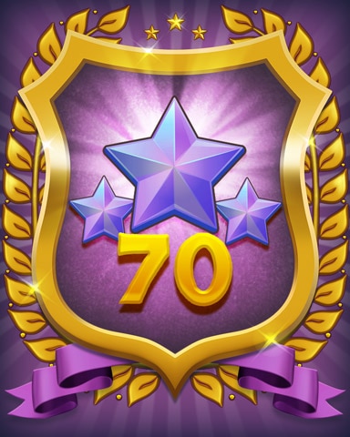 Purple Stars 70 Badge - Mahjong Sanctuary