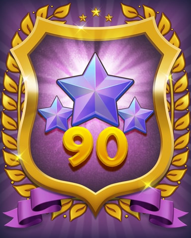Purple Stars 90 Badge - Mahjong Sanctuary