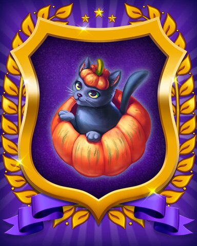 Halloween Black Cat Badge - Snowbird Solitaire