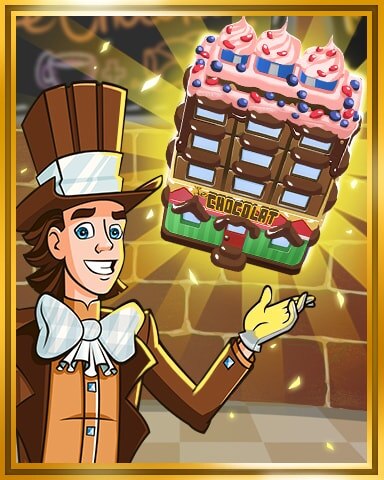 Gold Chocolate Shop Tier 6 Badge - Sweet Tooth Town