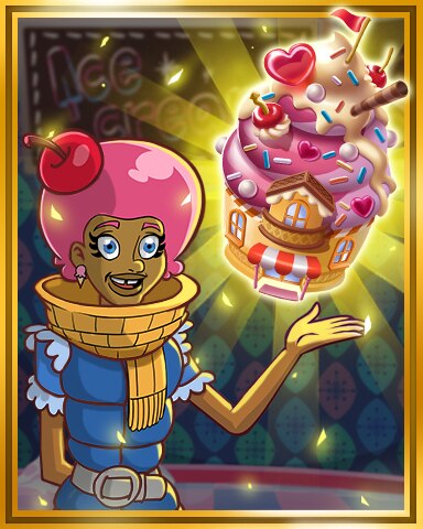 Gold Ice Cream Shop Tier 6 Badge - Sweet Tooth Town