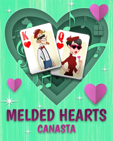 Perfect Pair Melded Hearts Badge - Canasta HD