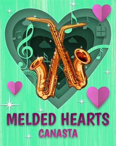 Saxophone Melded Hearts Badge - Canasta HD