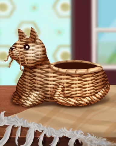 Rattan Cat Basket Badge - Canasta HD