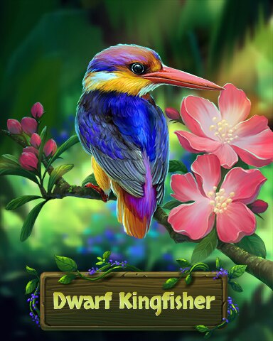 Dwarf Kingfisher Fancy Feathers Badge - Jungle Gin HD