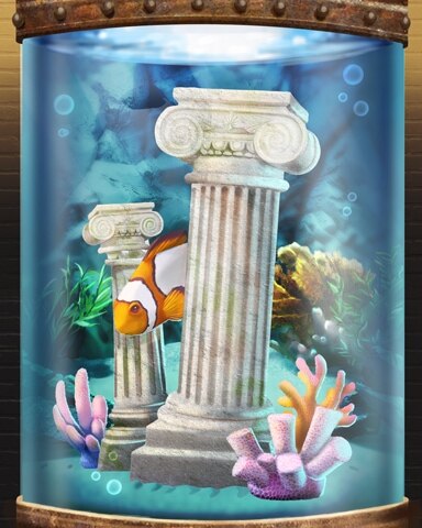 Broken Greek Columns Aquarium Ruins Badge - Mahjong Safari HD Broken Greek Columns Aquarium Ruins Badge - Mahjong Safari HD