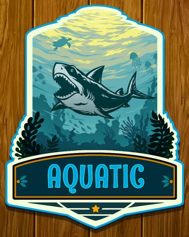 Aquatic Habitat Safari Badge - Mahjong Safari HD