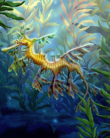 Yellow Leafy Seadragons Badge - Quinn's Aquarium Yellow Leafy Seadragons Badge - Quinn's Aquarium