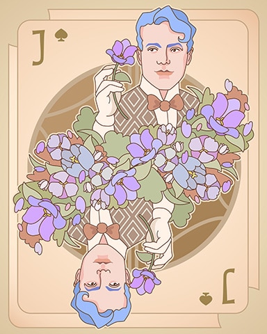 Jack Art Nouveau Cards Badge - World Class Solitaire HD