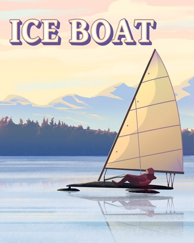 Ice Boat On The Water Badge - World Class Solitaire HD