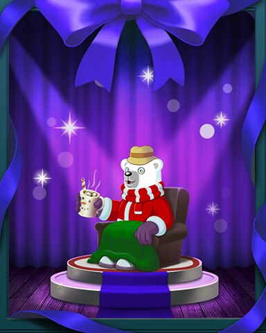 Bearnard Drinking Cocoa Badge - Snowbird Solitaire